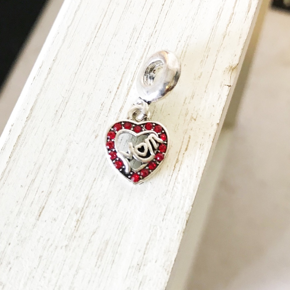 Mom heart charm red - Picture 1 of 1